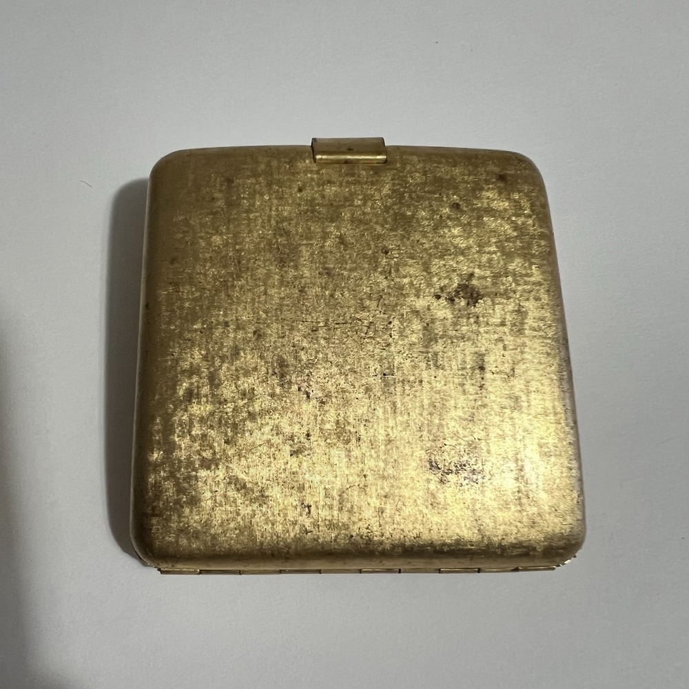 AVON Gold Tone w Floral Rhinestone Catch Latch Loose Powder Compact VINTAGE - Picture 5 of 15